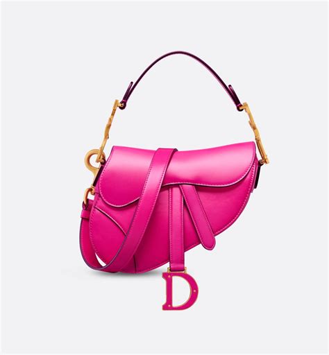 Saddle Bag with Strap Antique Pink Smooth Calfskin 